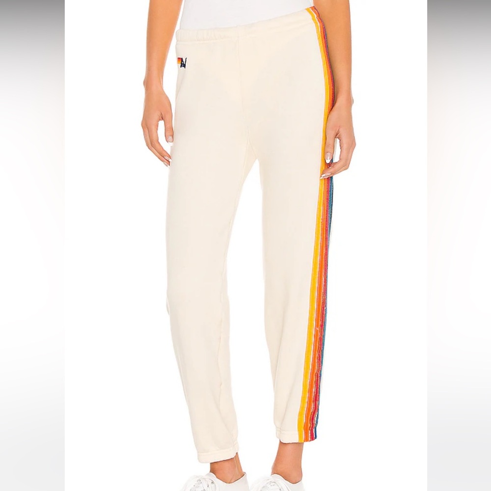 Aviator Nation 5 Stripe Sweatpant | Aviator White